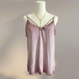 Dex Mauve Lace Trim Cami Top